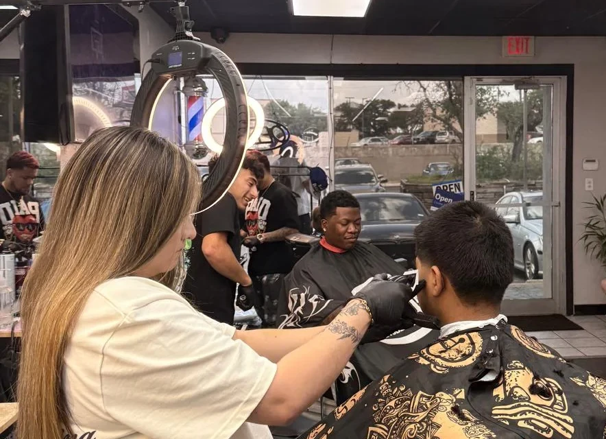 Fade haircut result at Prince BarberShop in San Antonio